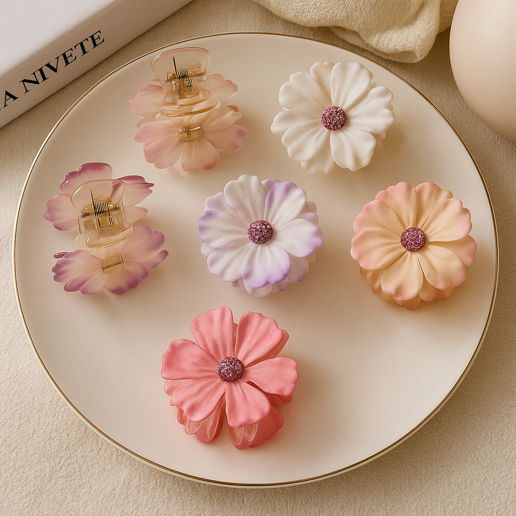 Pastel Petal Blossom Hair Clip