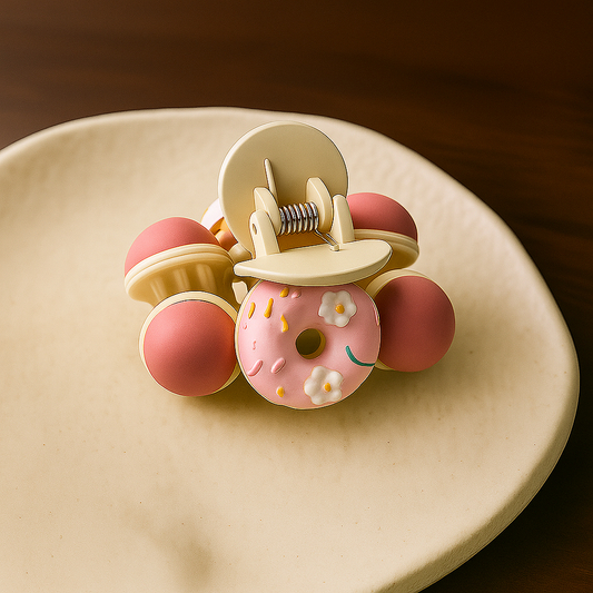 Donut Charm Hair Claw Clip