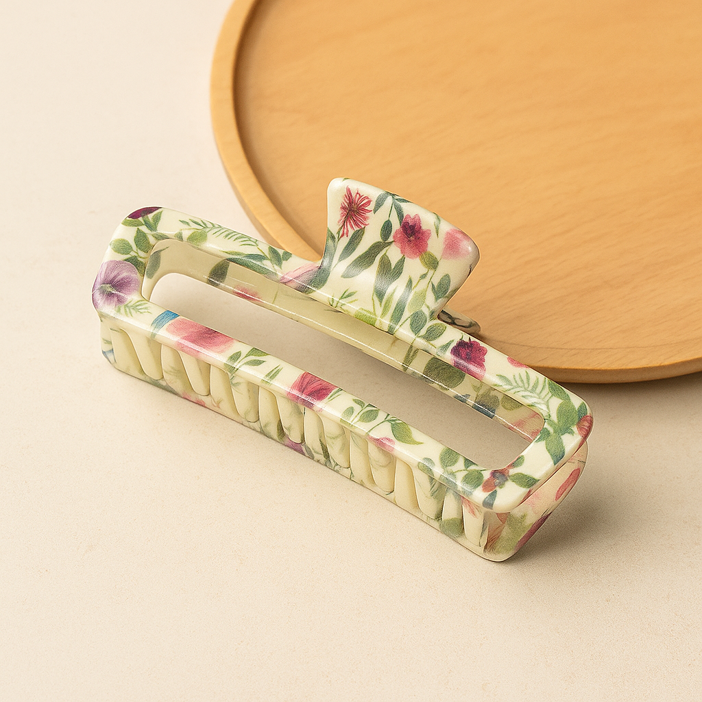Lavender Botanical Hair Claw Clip