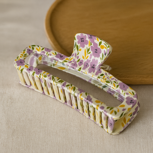 Lavender Botanical Hair Claw Clip