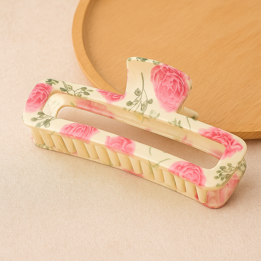 Rose Floral Hair Claw Clip