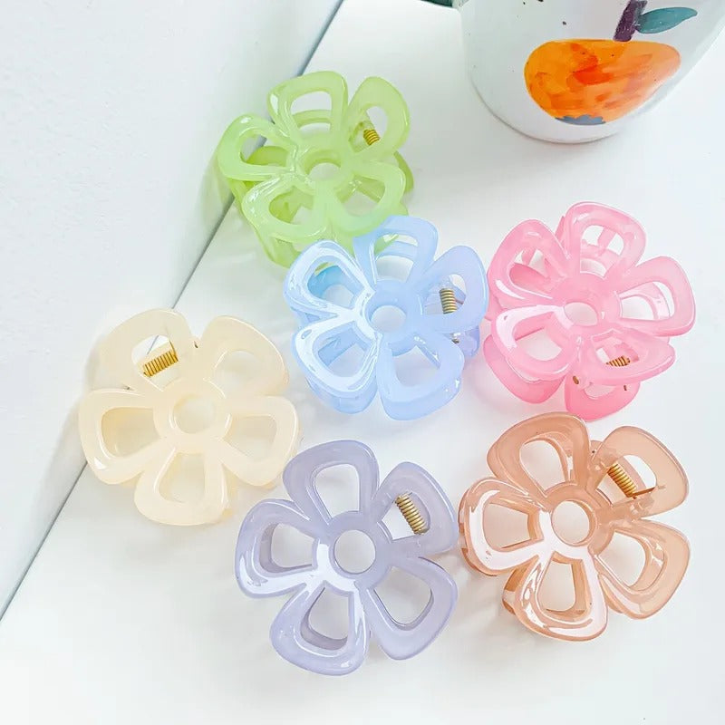 Pastel Bloom Flower Claw Clips