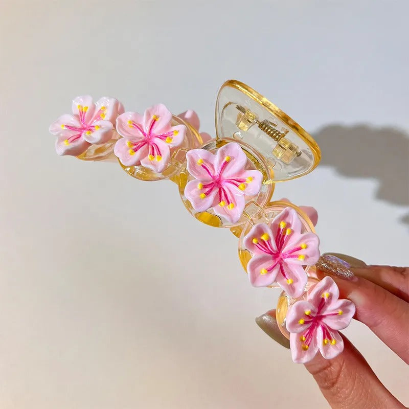 Pink Blush Petals Hair Claw