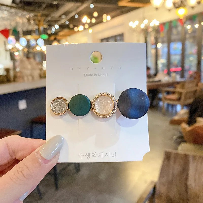 Korean Geometric Stone Hair Clip