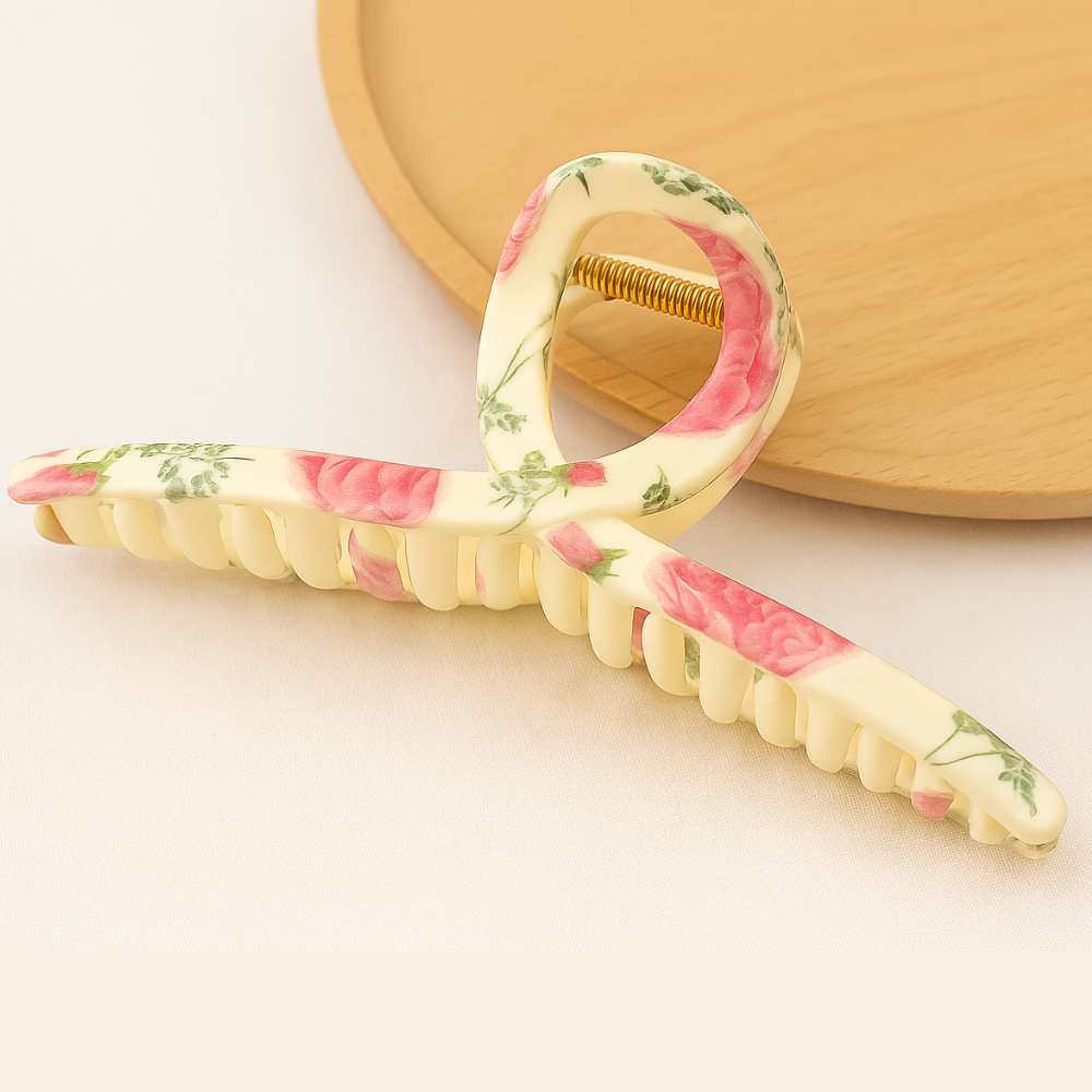 Rose Floral Hair Claw Clip