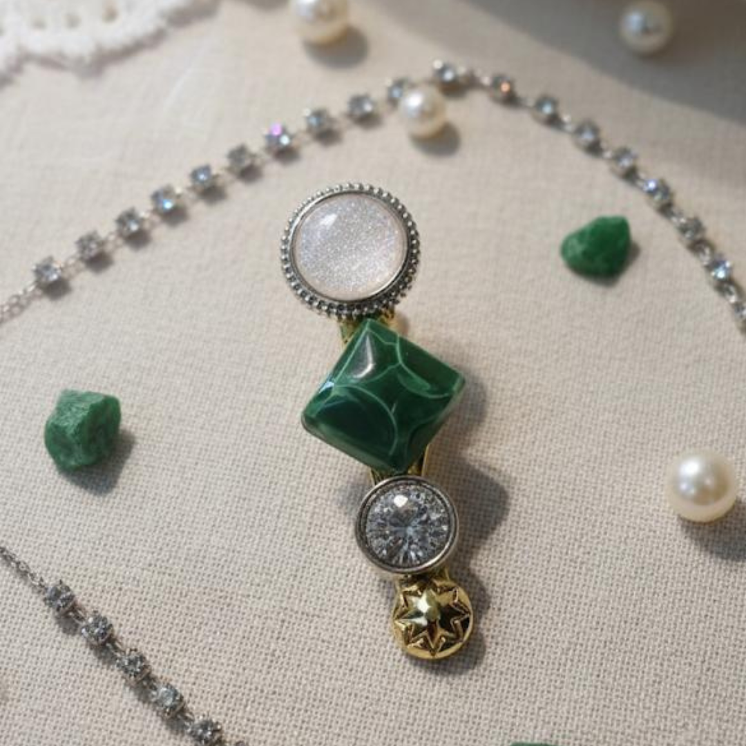 Korean Geometric Stone Hair Clip