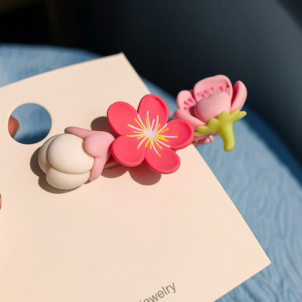 Crochet Lace Plumeria Hair Clip