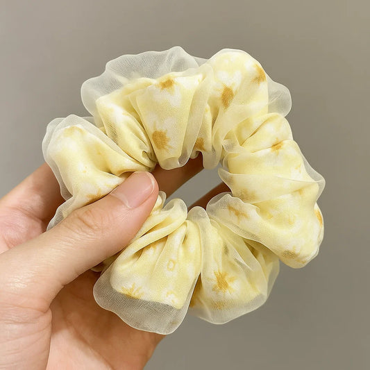 Peach Glow Organza Scrunchies