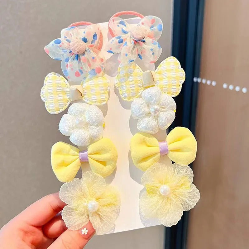 Pastel Bow & Flower Hair Clips