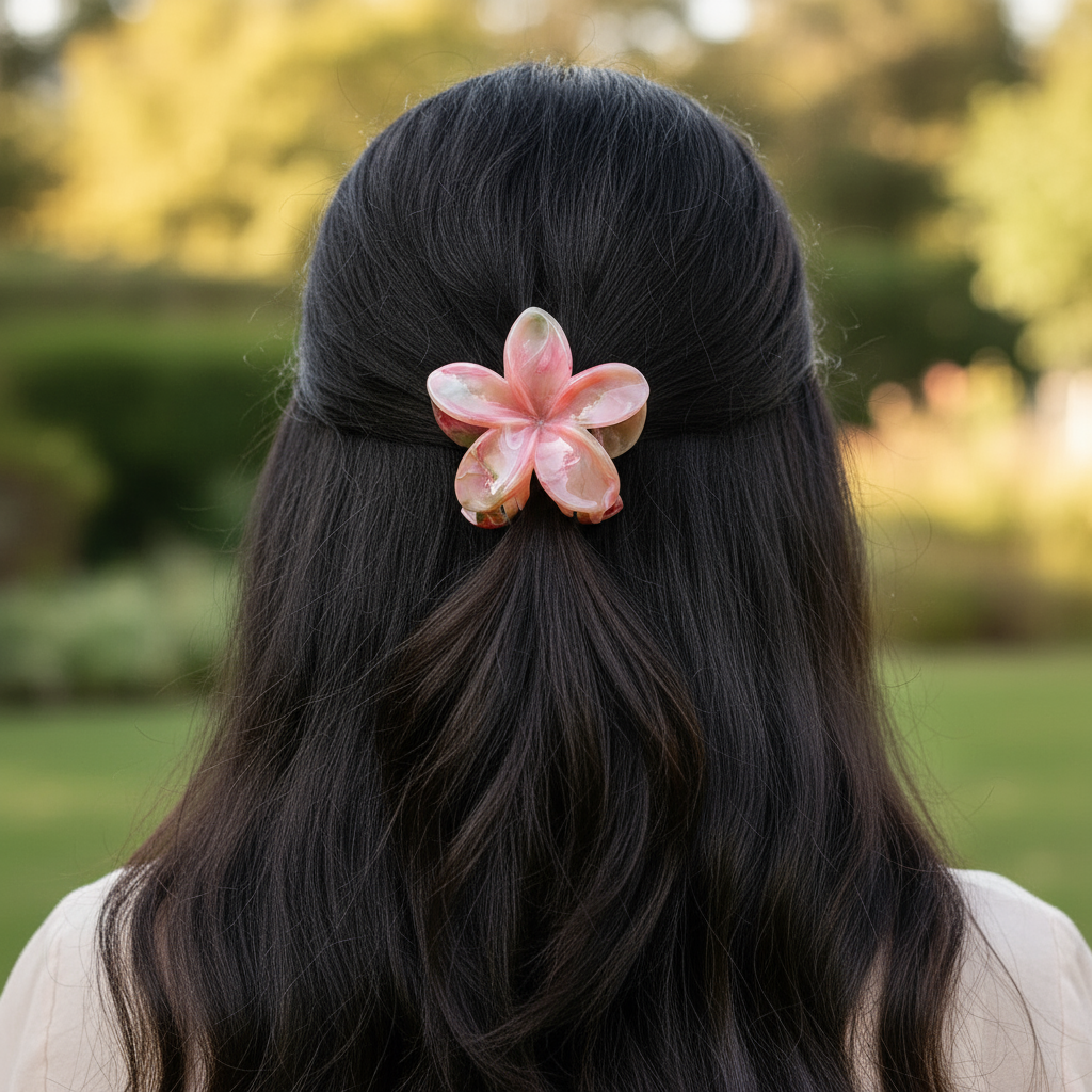 Tropical Bloom Flower Hair Claw Clip