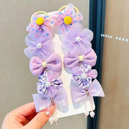 Pastel Bow & Flower Hair Clips