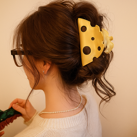 Retro Button-Inspired Hair Claw