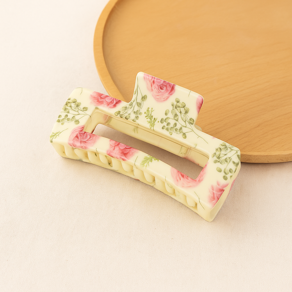 Rose Floral Hair Claw Clip