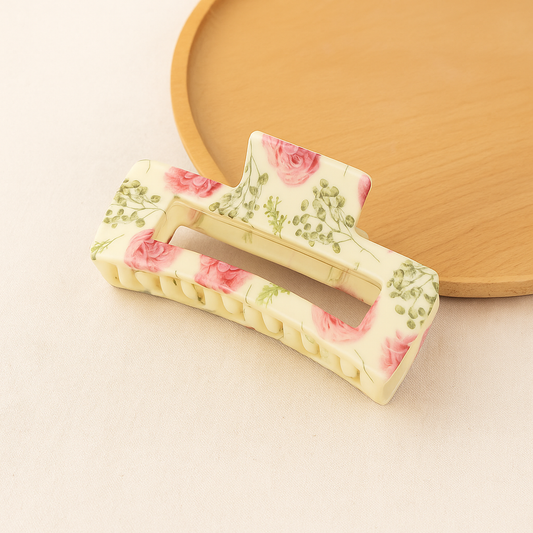 Rose Floral Hair Claw Clip