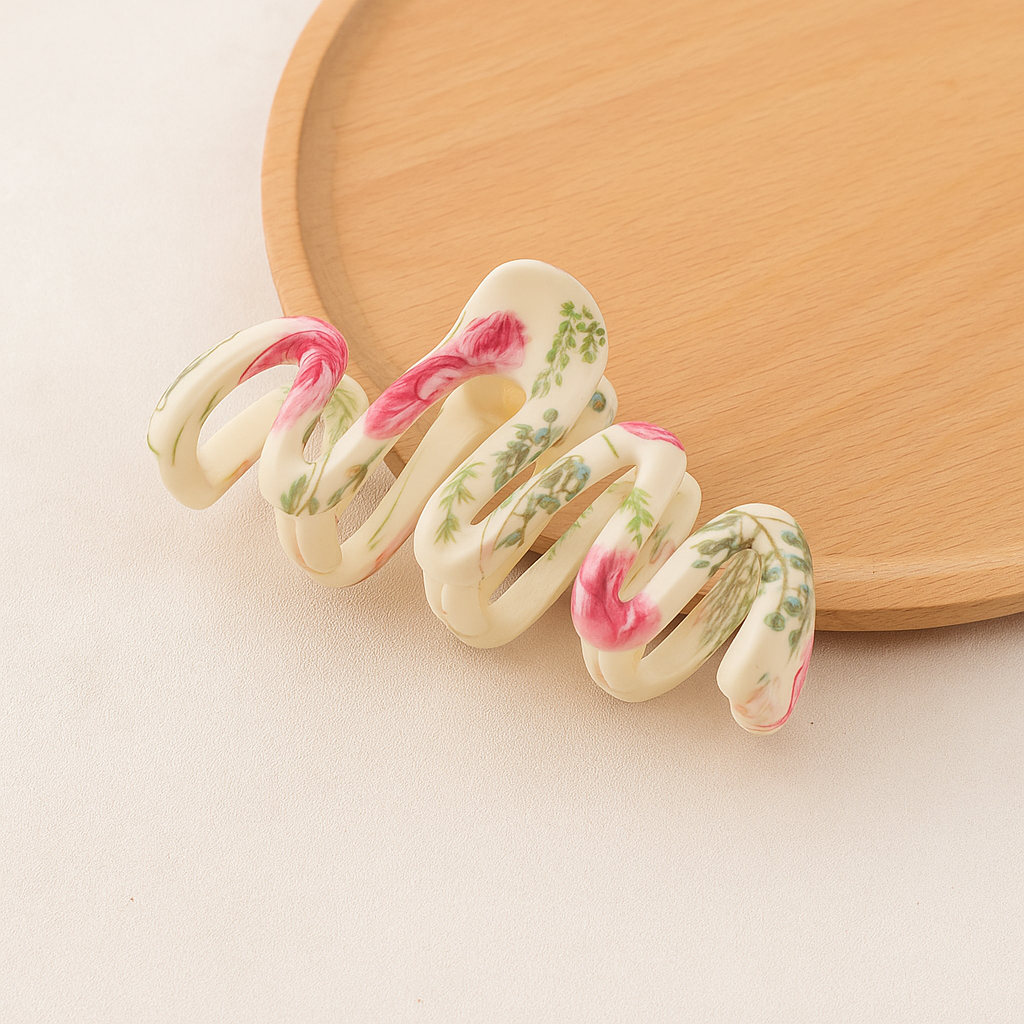 Rose Floral Hair Claw Clip