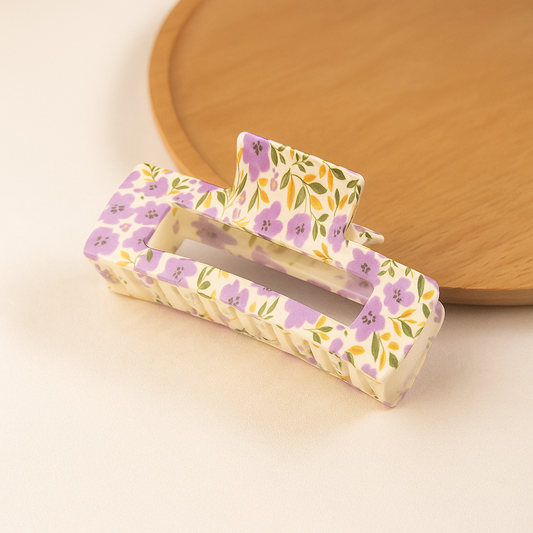 Lavender Botanical Hair Claw Clip