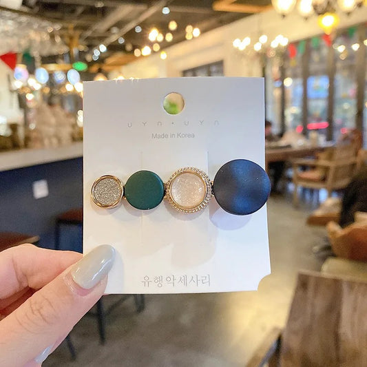 Korean Geometric Stone Hair Clip