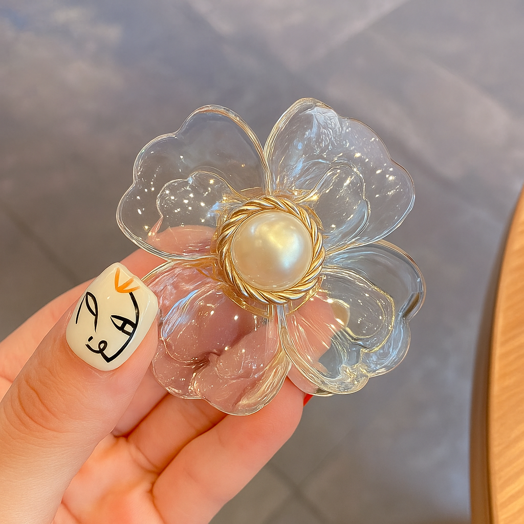 Pearl blossom Flower Hair Clip
