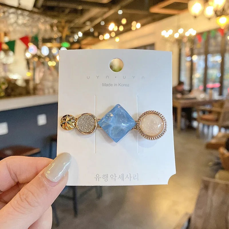 Korean Geometric Stone Hair Clip