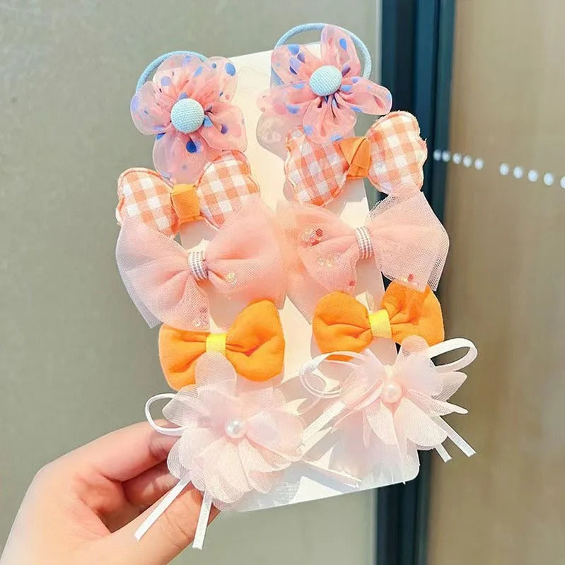 Pastel Bow & Flower Hair Clips