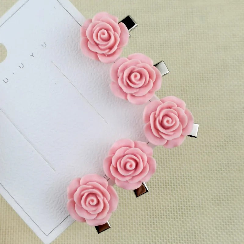 Floral Rose Hair Clip Set of 5 Pieces