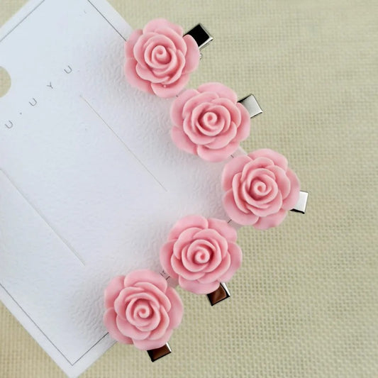 Floral Rose Hair Clip Set of 5 Pieces