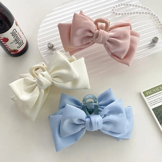 Classic Oversized Satin Bow Claw