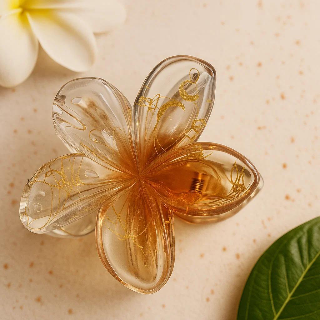 Transparent Flower Hair Claw