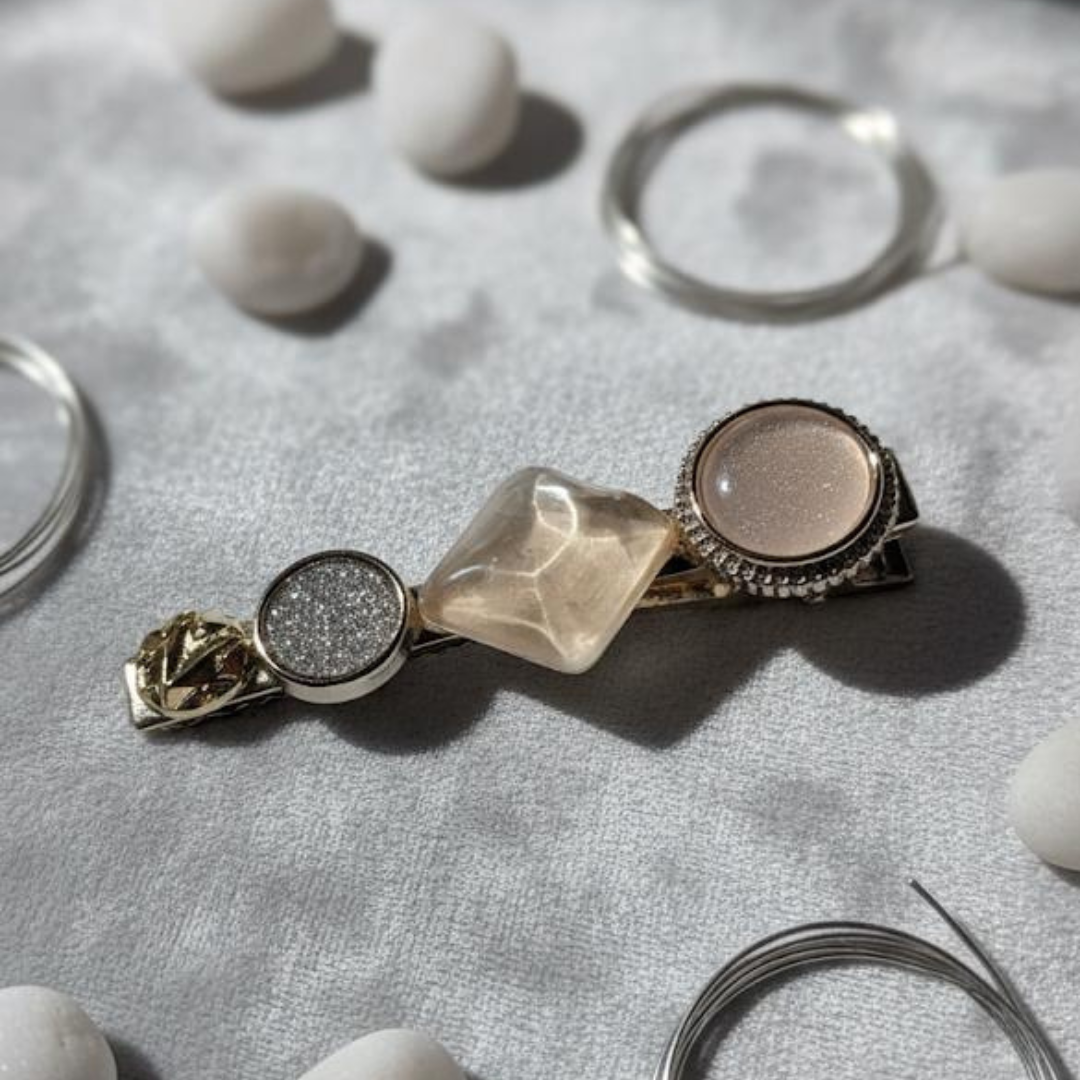 Korean Geometric Stone Hair Clip