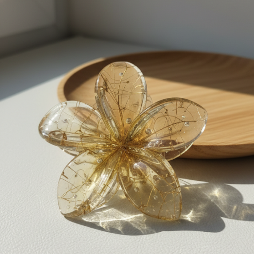 Transparent Flower Hair Claw