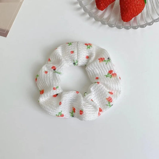 Cute Strawberry Print Scrunchie