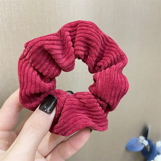 Crimson Corduroy Scrunchie