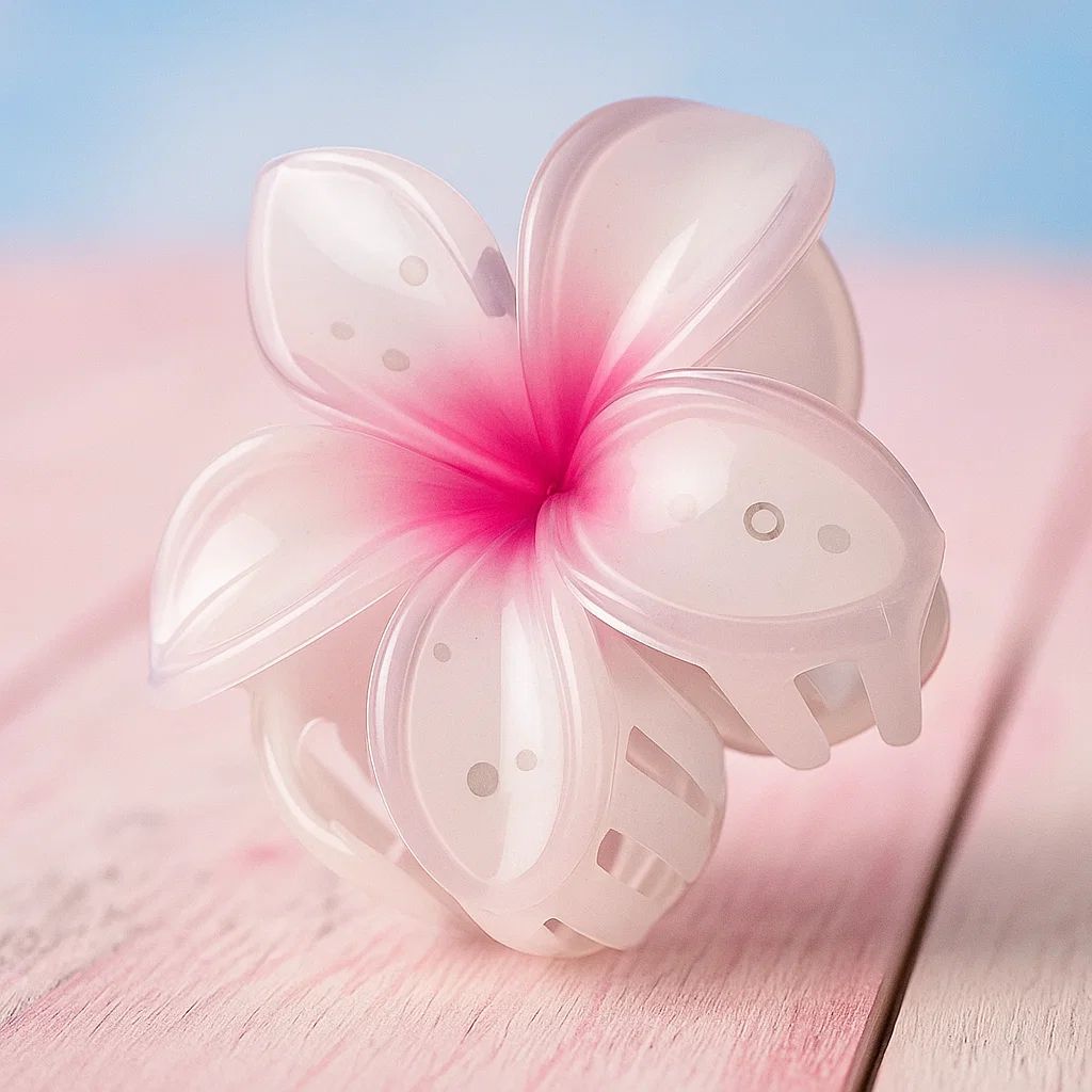 PeachBloom Floral Hair Claw
