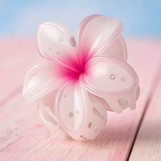 PeachBloom Floral Hair Claw