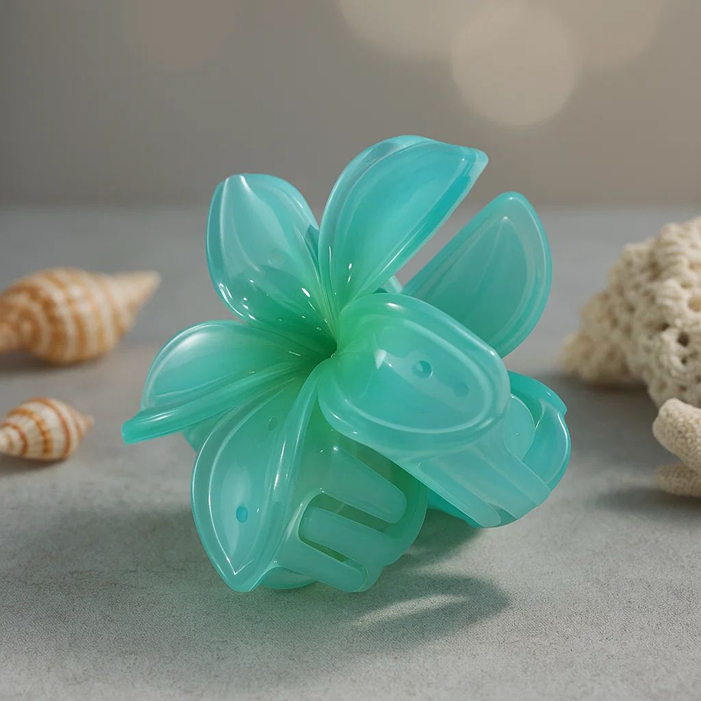 PeachBloom Floral Hair Claw