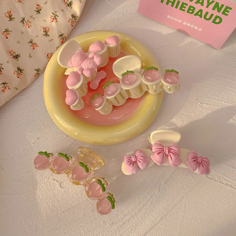 Pastel Peach Hair Claw Collection