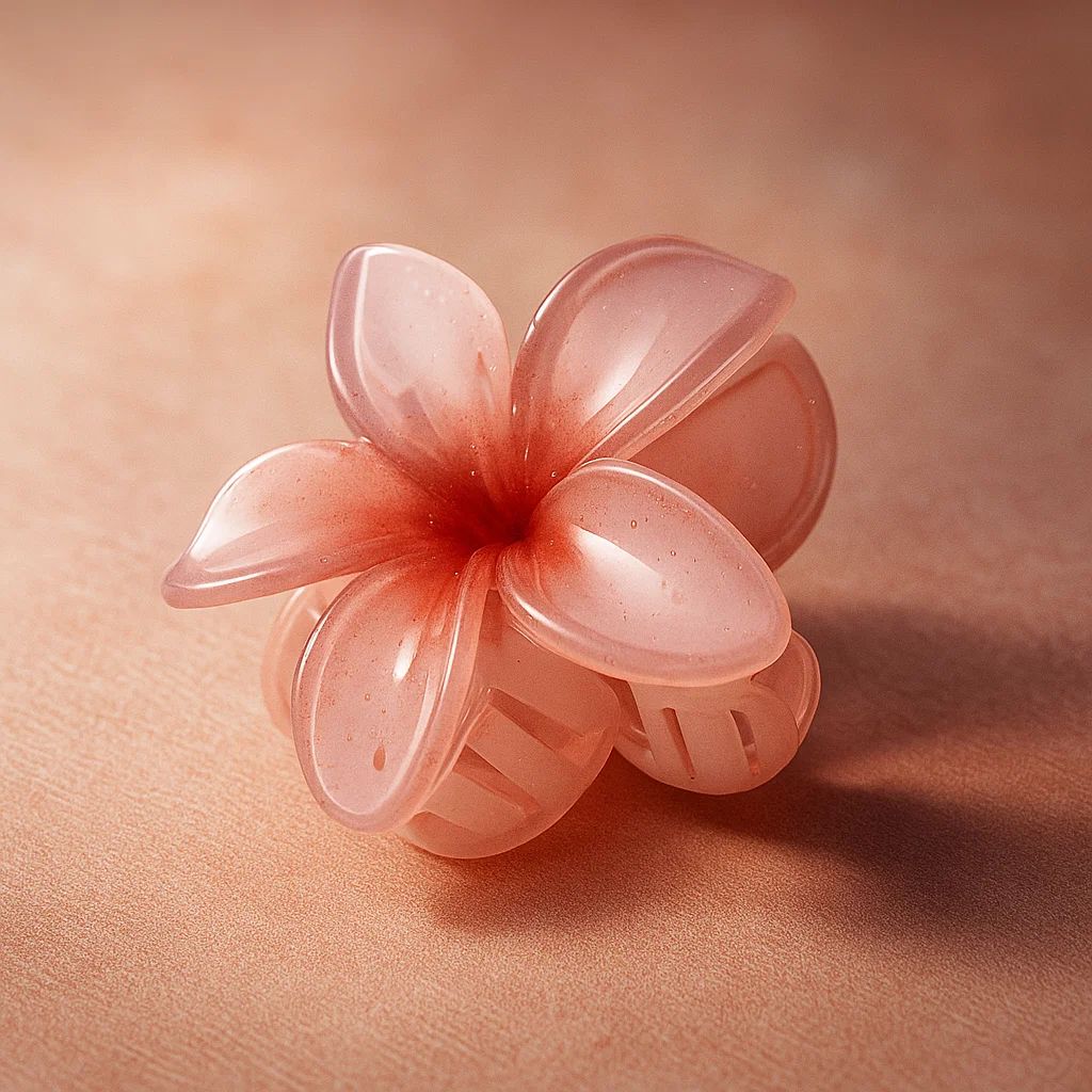 PeachBloom Floral Hair Claw