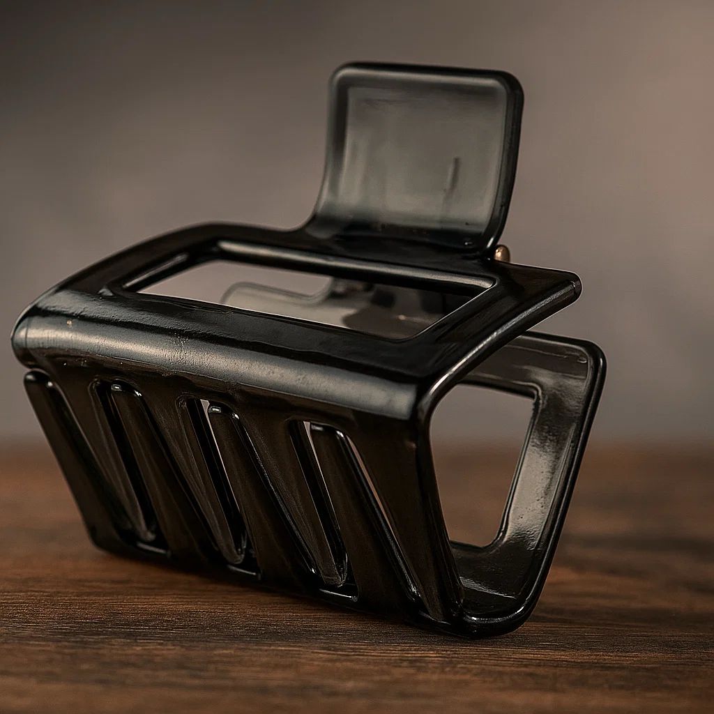 Black Amber Square Hair Claw Clip