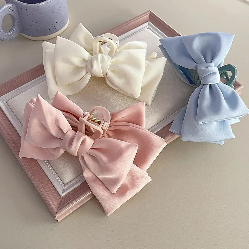 Classic Oversized Satin Bow Claw