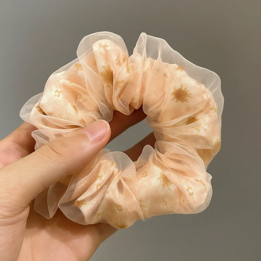 Peach Glow Organza Scrunchie