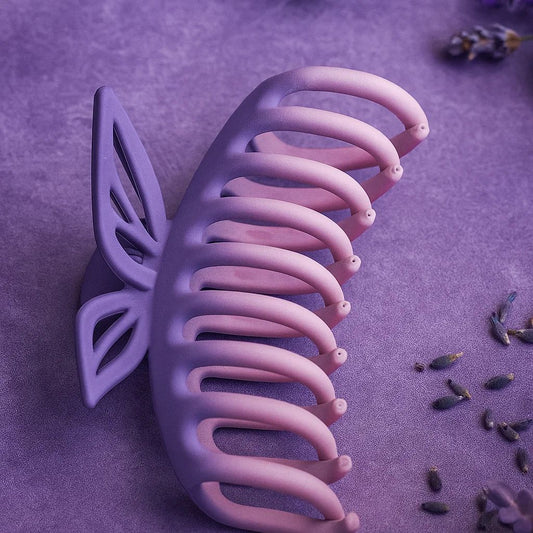 Purple & Pink Butterfly-Inspired Hair Claw Clip