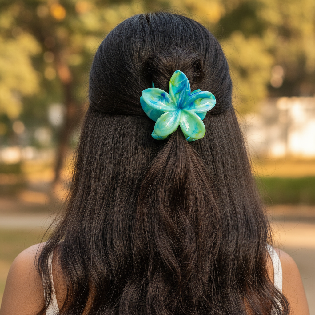 Tropical Bloom Flower Hair Claw Clip