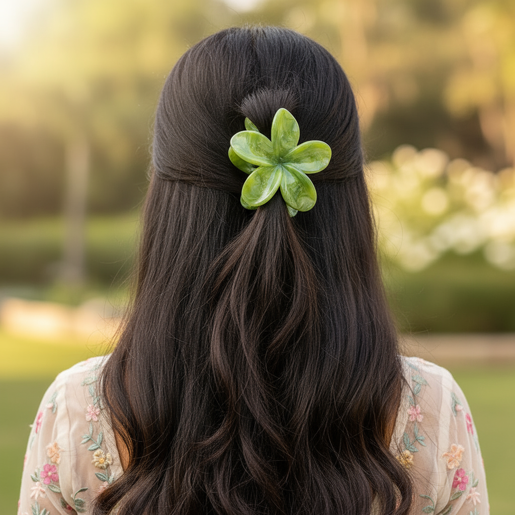 Tropical Bloom Flower Hair Claw Clip