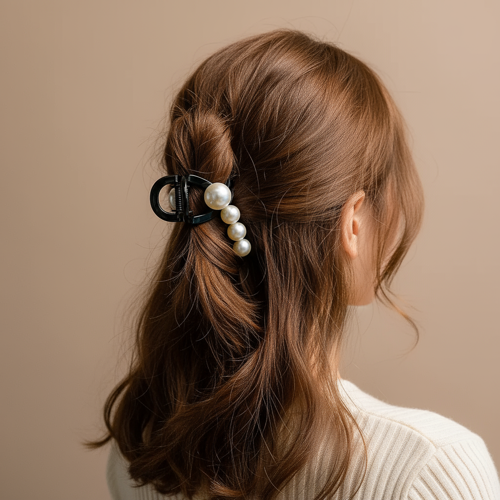 Pearl Touch Classic Hair Claw Clip