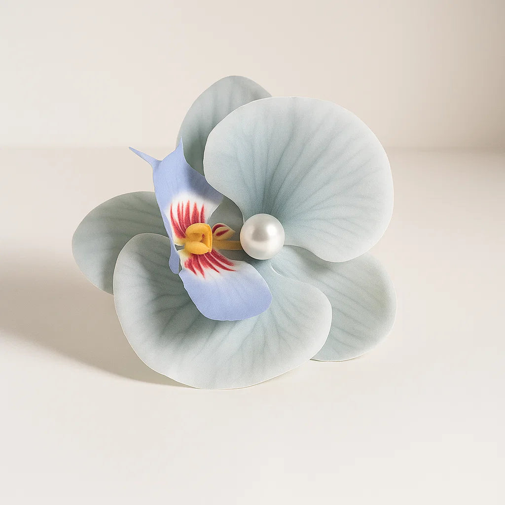 Orchid Grey Pastoral Flower Plastic Hair Clip