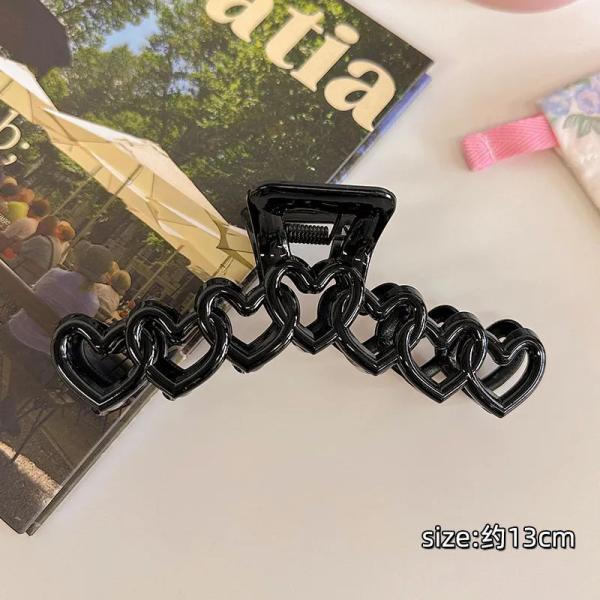 Pink Interlocking Heart Hair Claw Clip – Korean Aesthetic