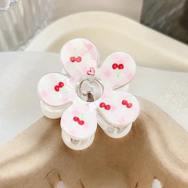 Pastel Ribbon Flower Hair Claw Clip – Korean Aesthetic