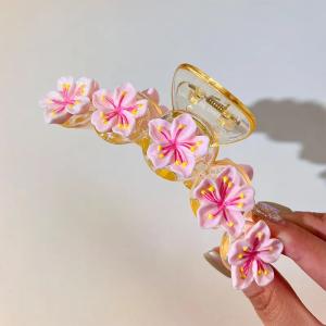 Kawaii Pastel Floral & Bow Hair Claw Clip