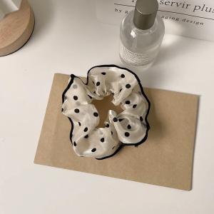 Heart Print Organza Scrunchie – Korean Elegant Hair Accessory