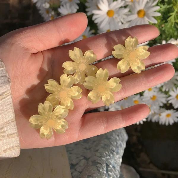 Translucent Sakura Flower Hair Clip Set – Korean Floral Hair Accessories